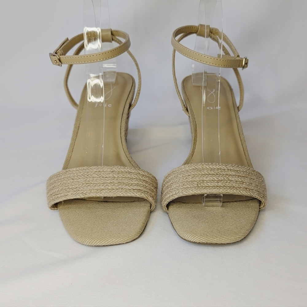 Joie Lila Natural Straw Jute Strappy Ankle Wedge Sandals, Women's Size 10 - Picture 3 of 9